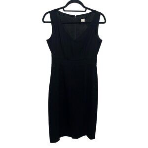 J.Crew Women's Black VNeck Sleeveless Career 100% Wool Dress Sz 8